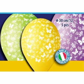 Τυπωμενα Μπαλονια Latex Πεταλουδες Κιτρινα Μωb Λαχανι 12" (30Cm) – ΚΩΔ.:S301793-Bb