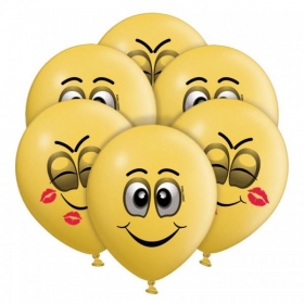 Τυπωμενα Μπαλονια Latex Χαμογελαστες Φατσουλες Κιτρινα 12" (30Cm) – ΚΩΔ.:1300052-Bb