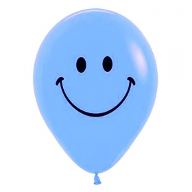 Τυπωμενα Μπαλονια Latex Χαμογελαστη Φατσουλα Γαλαζια 12" (30Cm) – ΚΩΔ.:13512140S-Bb