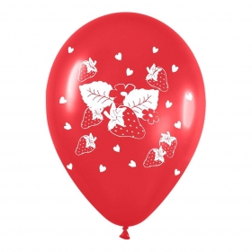 Τυπωμενα Μπαλονια Latex Φραουλες Κοκκινα 12" (30Cm) – ΚΩΔ.:13512372-Bb