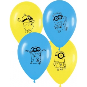 Τυπωμενα Μπαλονια Latex Minions Γαλαζιο-Κιτρινο 12" (30Cm) – ΚΩΔ.:13512506-Bb