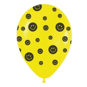 Τυπωμενα Μπαλονια Latex Κιτρινα Με Μαυρες Φατσουλες 12" (30Cm) – ΚΩΔ.:135129020-Bb