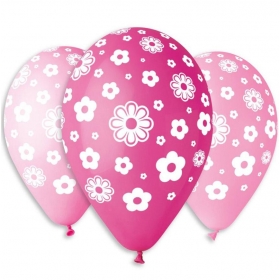 Τυπωμενα Μπαλονια Latex Λουλουδια Σε Τρεις Αποχρωσεις Του Ροζ 12" (30Cm) – ΚΩΔ.:13613218-Bb