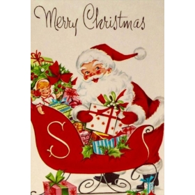 Χριστουγεννιατικη Καρτα Vintage Αη Βασιλης - ΚΩΔ:Xk14001K-4-Bb