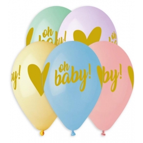 Τυπωμενα Μπαλονια Latex Oh Baby Σε Παστελ Αποχρωσεις 13" (33Cm) – ΚΩΔ.:13613299-Bb