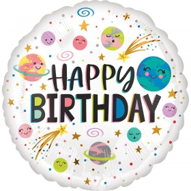 Μπαλονι Foil Γενεθλιων «Happy Birthday» Με Πλανητες 45Cm – ΚΩΔ.:539625-Bb