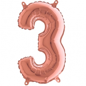 Μπαλονι Foil Ροζ Χρυσο 36Cm Αριθμος Τρια – ΚΩΔ.:1423Rg3-Bb