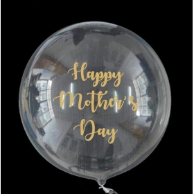 Μπαλονι Foil 18"(45Cm) Bubble Διαφανο Με Χρυσο Αυτοκολλητο Μηνυμα «Happy Mother'S Day» – ΚΩΔ.:206318E-Bb