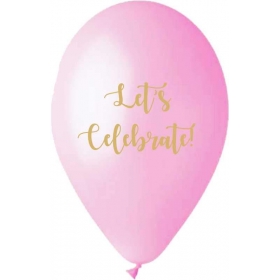Ροζ Μπαλονια Τυπωμενα «Let'S Celebrate» 13'' (33Cm) – ΚΩΔ.:13613282-Bb