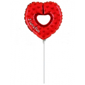 Μπαλονι Foil 10"(25Cm) Mini Shape Καρδια Κοκκινη Με Τρυπα  – ΚΩΔ.:227661H09-Bb