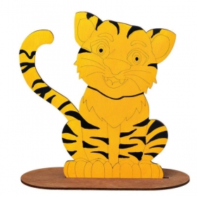 Ξυλινο Διακοσμητικο Τιγρης Με Βαση 18X20.5Cm - ΚΩΔ:M2815-Ad