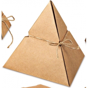 Χαρτινα Κουτια Πυραμιδα Κραφτ Με Κορδονι 19Χ19Χ19Cm - ΚΩΔ:M2515-Ad