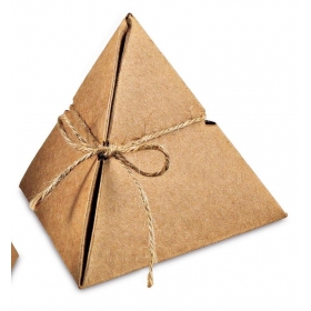 Χαρτινα Κουτια Πυραμιδα Κραφτ Με Κορδονι 13Χ13Χ13Cm - ΚΩΔ:M2516-Ad