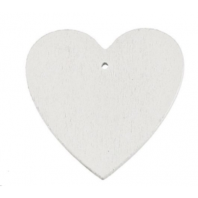 Ξυλινες Διακοσμητικες Καρδιες - Λευκο - 6Χ6Cm - ΚΩΔ:M1405-Ad