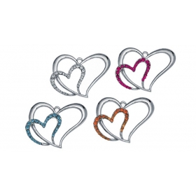 Μεταλλικο Διακοσμητικο Διπλη Καρδια Με Στρας 3Cm - ΚΩΔ:M4125-Ad
