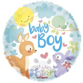 Μπαλονι Foil 45Cm Για Γεννηση «Baby Boy» Με Ζωακια – ΚΩΔ.:16134-Bb