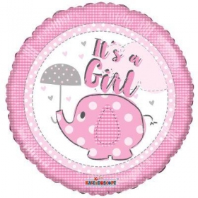 Μπαλονι Foil 45Cm Για Γεννηση «It"S A Girl» Με Ελεφαντακι – ΚΩΔ.:16171-Bb