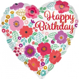 Μπαλονι Foil Γενεθλιων «Happy Birthday» Καρδια Φλοραλ Μοτιβο 45Cm – ΚΩΔ.:535616-Bb