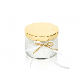 Κερι Αρωματικο Jasmine Σε Γυαλινο Βαζακι Με Χρυσο Καπακι 80gr - ΚΩΔ:00504-Sop
