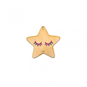 Ξύλινο Μοτίφ Αστέρι Μονόκερος 68Mm - ΚΩΔ:76460406.001-Ng