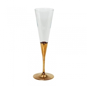 Ποτηρι Σαμπανιας V Champagne Διαφανο Με Χρυσο 150Ml - ΚΩΔ:Rab116-G