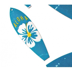 Ξυλινη Σανιδα Του Surf Aloha Με Λουλουδι 3X10Cm - ΚΩΔ:M3604-Ad