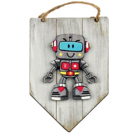 Ξυλινο Καδρακι Με Ρομποτ - ΚΩΔ:M3638-Ad
