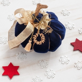Χριστουγεννιατικη Διακοσμητικη Μεγαλη Μπλε Κολοκυθα - ΚΩΔ:14806L-Pr