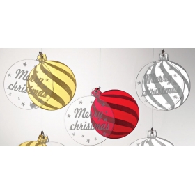 Plexiglass Διπλη Μπαλα "Merry Christmas" 5Χ6Cm - ΚΩΔ:M4529-Ad