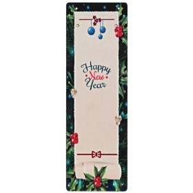Ξυλινη Εκτυπωμενη Πλατη Για Γουρια "Happy New Year" 9Χ28Cm - ΚΩΔ:M4542-Ad