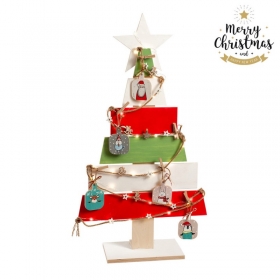 Ξυλινο Διακοσμητικο Χριστουγεννιατικο Δεντρο Με Led Φωτακια :109Cm- ΚΩΔ:19186-Pr