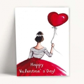 Καρτα Βαλεντινου "Heart Balloons" - ΚΩΔ:Vc1701-4-Bb