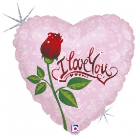 45Cm I Love You Καρδια Τριανταφυλλο Foil Μπαλονι - ΚΩΔ:86859-Bb