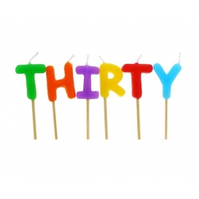 Πολυχρωμα Κερακια “Thirty” - ΚΩΔ:Tp0032-Bb