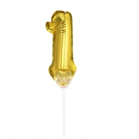 Μπαλονι Foil 7''(18Cm) Αριθμος Τουρτας 1 Χρυσο - ΚΩΔ:206418-1-Bb