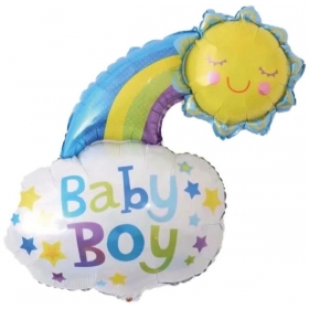 Μπαλονι Foil 65X50Cm Baby Boy Ηλιος & Ουρανιο Τοξο - ΚΩΔ:206381-Bb