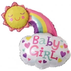 Μπαλονι Foil 65X50Cm Baby Girl Ηλιος & Ουρανιο Τοξο - ΚΩΔ:206380-Bb