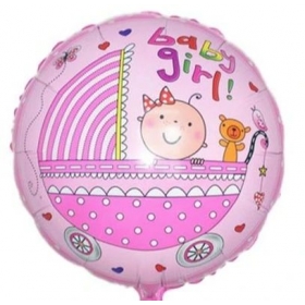 Μπαλονι Foil 18"(45Cm) Baby Girl Καροτσακι - ΚΩΔ:206379-Bb