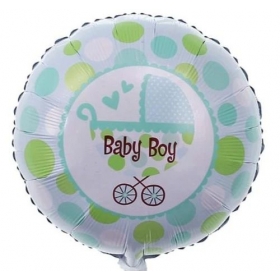 Μπαλονι Foil 18"(45Cm) Baby Boy Καροτσι - ΚΩΔ:206377-Bb