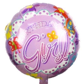 Μπαλονι Foil 18''(45Cm) Birthday Girl Πεταλουδες - ΚΩΔ:206371-Bb