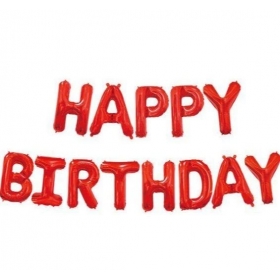 Μπαλονι Foil 14"(35Cm) Κοκκινο "Happy Birthday" - ΚΩΔ:206360-Bb