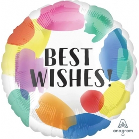Μπαλονια Foil 18''(45Cm) Best Wishes Painted Swoosh - ΚΩΔ:541171-Bb