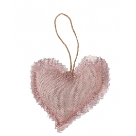 Μαξιλαρακι Με Γαζα Ροζ Χρυσο Καρδια 10X9Cm - ΚΩΔ:M1877-Ad