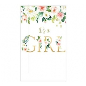 Ευχετηρια Καρτα Γεννησης It'S A Girl Flowers & Φακελος - ΚΩΔ:Vc1702-39-Bb