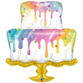 Μπαλονι Foil 39"(99Cm) Τουρτα Rainbow Drip Cake - ΚΩΔ:10506-Bb