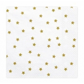 Χαρτοπετσετες Ασπρες Με Χρυσα Αστερια - ΚΩΔ:Sp33-39-019-Bb