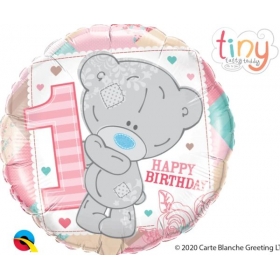 Μπαλονι Foil 18''(45Cm) Αρκουδακι 1St Birthday Girl - ΚΩΔ:20776-Bb