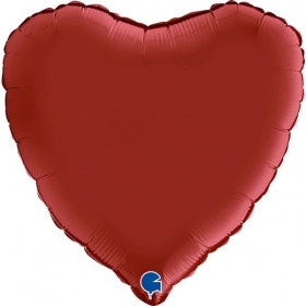 Μπαλονι Foil 18"(45Cm) Σατεν Rubin Red Καρδια - ΚΩΔ:180S05-Bb