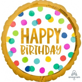 Μπαλονι Foil 17''(43Cm) Happy Birthday Dots - ΚΩΔ:541001-Bb