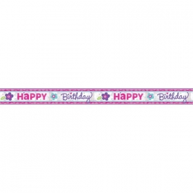 Banner Foil Happy Birthday Pink & Teal 7.62M - ΚΩΔ:120162-Bb